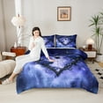 thumbnail image 5 of Feelyou 3D Spider Animal 2-Piece Twin Comforter Set, Blue Romantic Rose Floral Bedding, 5 of 9