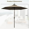 thumbnail image 3 of Costway 9ft Patio Solar Umbrella LED Patio Market Steel Tilt w/ Crank Outdoor (Tan), 3 of 10