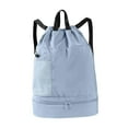 thumbnail image 3 of Mochilas de malla con cordón para natación, bolsa de transporte de baloncesto plegable, bolsa de gimnasio deportiva para fútbol, viajes al aire libre Azul, 3 of 8
