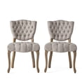 thumbnail image 2 of Noble House Crosswind Traditional Dining Chairs 33.75", Set of 2, Gray, Brown, 2 of 12