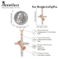 thumbnail image 6 of Beautlace 925 Sterling Silver Cross Moissanite Necklace, Rose Gold Plated D Color VVS1 Rotated Crown Round Cut Simulated Diamond Pendant Necklace Jewelry Gift for Women Wife Lover, 6 of 11
