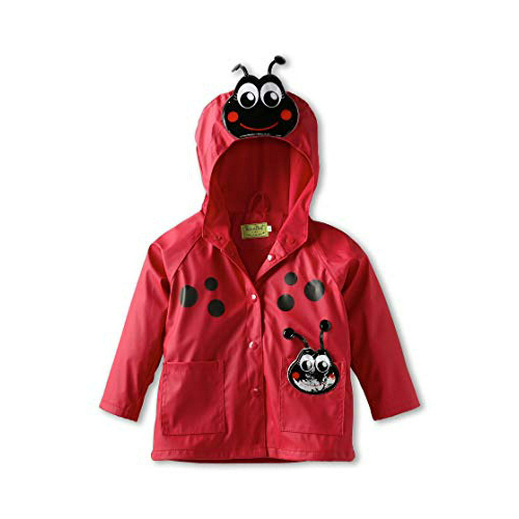 Girl s Ladybug Raincoat Toddler Little Kids Red 3 Toddler Walmart