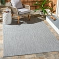 thumbnail image 3 of SAFAVIEH Courtyard Morven Chevron Stripes Indoor/Outdoor Area Rug, 4' x 5'7", Grey/Navy, 3 of 16