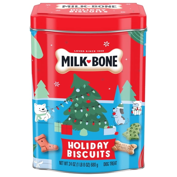 Milk Bone Holiday Dog Biscuits, 24 oz Collectible Holiday Tin