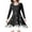 AT1 Black, variant on Tfken Christmas Dresses For Little Girls Child Crew Neck Long Sleeve Soft Winter Snowflake Print Black Dress Size 8-9 Years