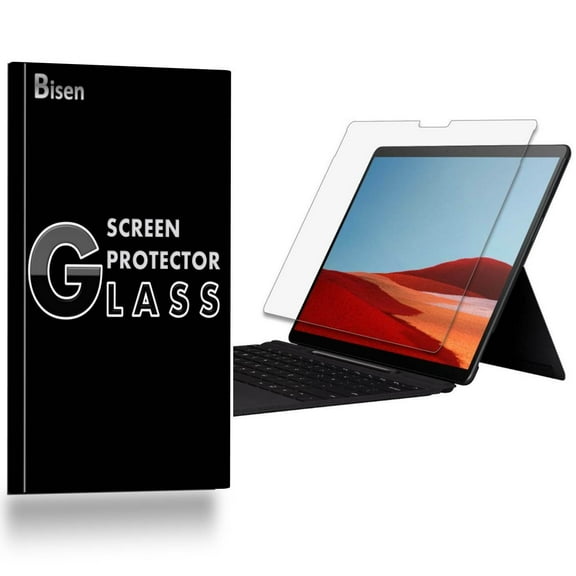 [2-Pack] Fit For Microsoft Surface Pro X (2019) [BISEN] Tempered Glass Screen Protector, Anti-Scratch, Anti-Shock, Shatterproof, Bubble Free