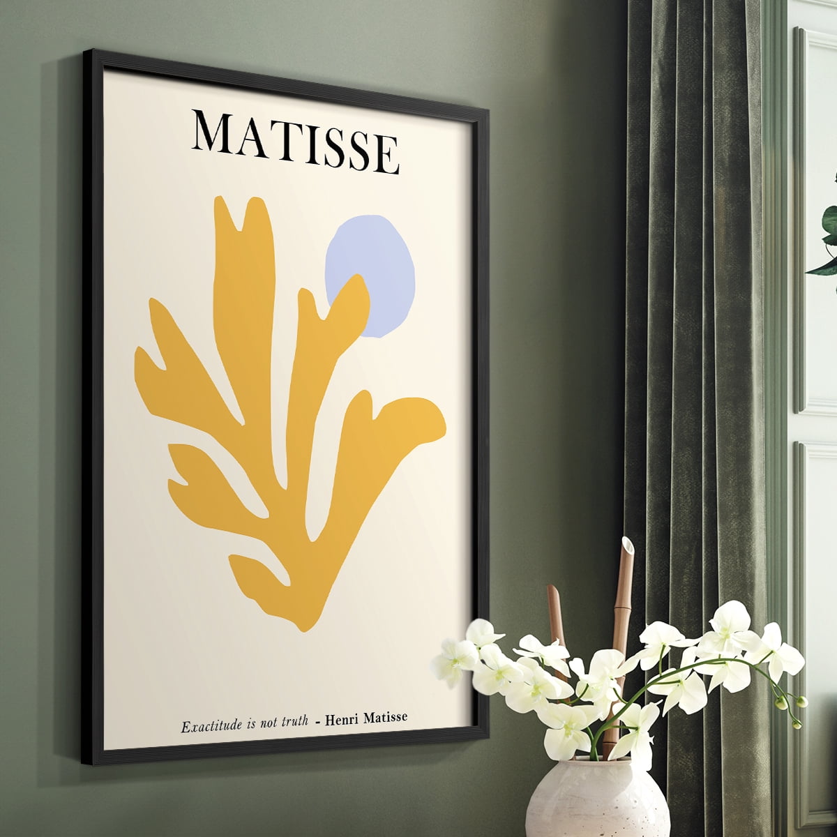 Matisse CDLXXXVI in Black Solid Wood Framed Print No Nail Hanging
