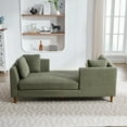 thumbnail image 3 of 77.95'' Chenille Chaise Lounge Indoor, Modern Double-Sided Upholstered Chaise Lounge Indoor with 4 Throw Pillows, Daybed with Rubberwood Legs For Living Room, Bedroom, Apartment, Green, 3 of 9