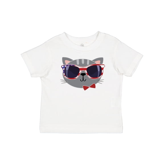 Inktastic 4th of July Girl Patriotic Cat Boys or Girls Baby T-Shirt