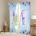 thumbnail image 4 of Homewish Aesthetic Letter M Black Out Curtains for Kids, Blue Kawaii Butterfly Curtains Pack of 2 (42x63 Each), Fairy Tale Princess Style Bedroom Curtains, Window Curtains Home Decor, 4 of 7