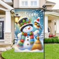 thumbnail image 4 of Hello Winter Garden Flag Double Sided 12.5x18 Flag Winter Garden Flag Christmas Snowman Garden Flag Cozy Snowman In Hot Cocoa Design With "Hello Winter" Message Seasonal Yard Decor Lawn Banner, 4 of 6