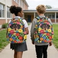 thumbnail image 4 of SEANATIVE Children's Backpack Stylish School Bag Book Bag with Laptop Compartment, Side Pockets, for Kindergarten Elementary Middle School, Dachshund Dog Colorful Floral Daisy, 4 of 7