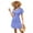 Blue, variant on IBTOM CASTLE Women Short Sleeve Hollow Out Mini Dress Summer Casual Ruffle A-Line V Neck Sundress Beach Lace Vacation Dress S Black