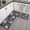 thumbnail image 2 of Pioneer Flower Floral Print Pattern Kitchen Rugs Sets Of 2,Anti Fatigue Kitchen Mat Rugs Non Slip Washable,Decorative Kitchen Floor Mats for Kitchen,Sink,Laundry,17"X30"+17"X47", 2 of 7