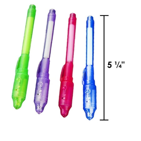 Invisible Ink Pen, Spy Pen Secret Message Writer with uv Light Magic Marker for Drawing Fun Activity Kids Party Favors Ideas Gifts and Stock Stuffer - 4
