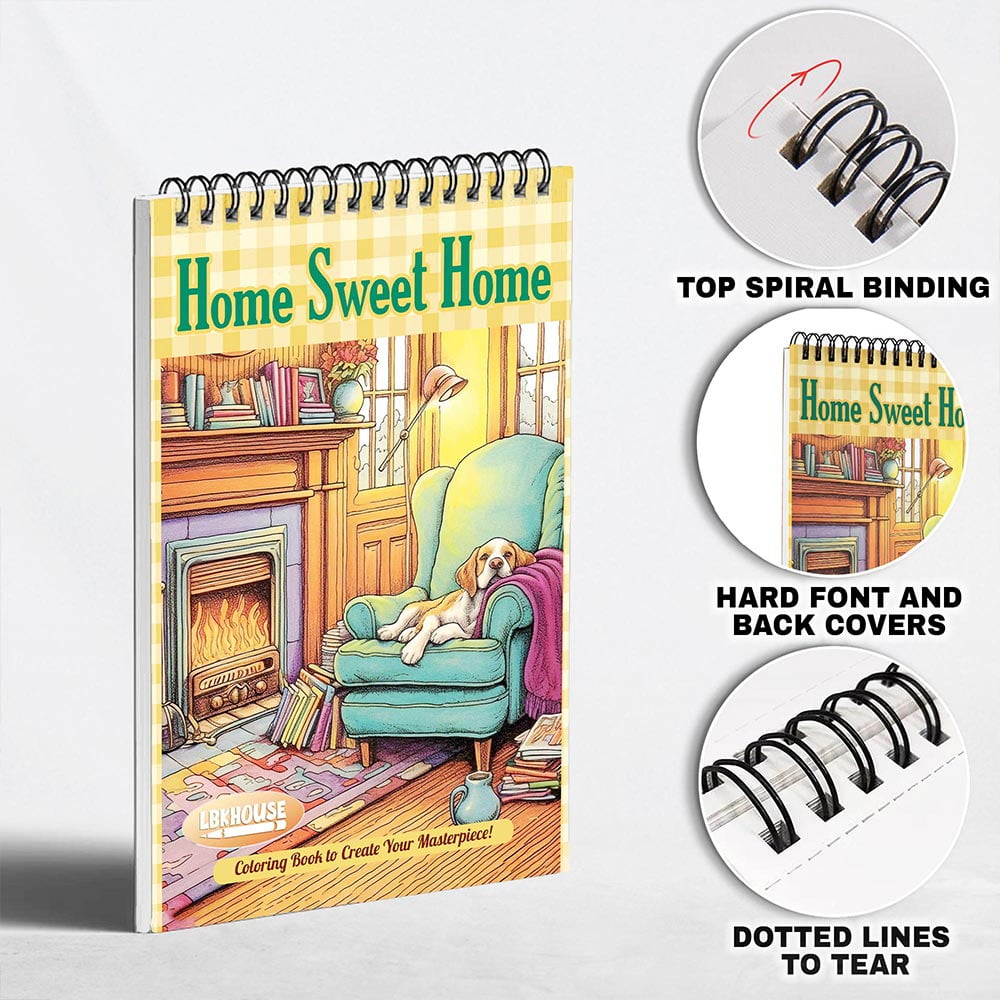 TPLHOUSE Christmas Country Town Coloring Book Spiral Bound for Adult, Premium Cover