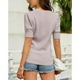 thumbnail image 4 of Zbyclub womens puff short sleeve sweaters pullover shirt tops crew neck lightweight knit sweater blouses, 4 of 11