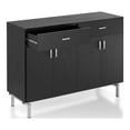 thumbnail image 4 of Furniture of America Coloma Wood 2-Drawer Buffet Server in Black and Chrome, 4 of 10