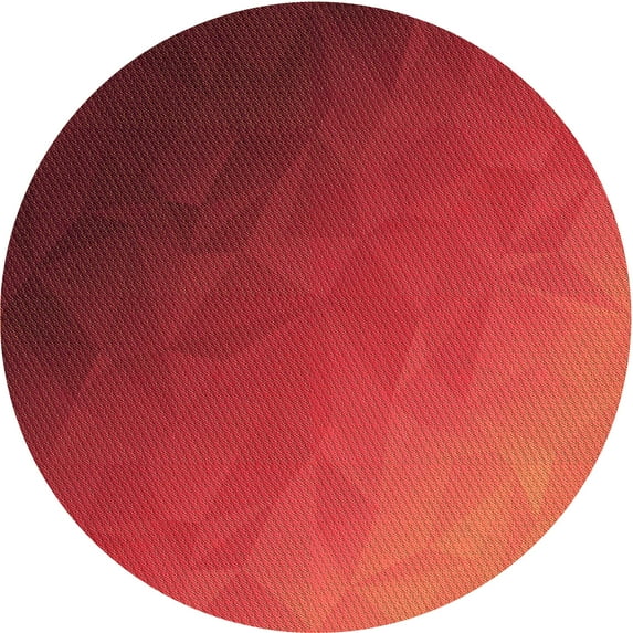 Ahgly Company Machine Washable Indoor Round Transitional Red Area Rugs, 8' Round