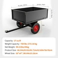 thumbnail image 4 of Acekid Black Trailer Tow Behind Dump Cart, 750Lbs 17 Cubic Feet Heavy Duty Yard Garden Pull Behind Dump Trailer, 4 of 8