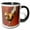 Black/White, variant on 3drose, Rooster, Red Background, 11oz Magic Transforming Mug