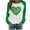 B-Green, variant on Ohufall Fall Clothes Fashion Women's Spring Patchwork St. Patrick's Day Printed Long Sleeves Round Neck Casual Tee Casual Loose Pullover Tops