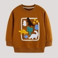 thumbnail image 2 of Yindaity 4t Boys Clothes Toddler Boys Sweatshirts Patterned Long Sleeve Pullover Crewneck Tops Shirts(Brown,3-4 Years), 2 of 5