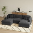 thumbnail image 4 of UIXE 118" Corduroy Modular Sectional Sofa, U Shaped Cloud Couch for Living Room, 3-Seat, Gray, 4 of 8