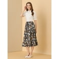 thumbnail image 2 of Falda Estampado de Girasol Allegra K Gasa para Mujer Amarillo Negro XS, 2 of 6