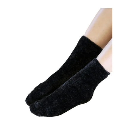 

PacificPlex Womens Luxury Chenille Lounge Spa Socks (One-Size Black)