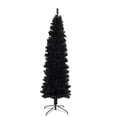thumbnail image 6 of Kacho 7.5" Black Slim Artificial Christmas Tree Including Foldable Metal Stand, Artificial Christmas Tree, Holiday Decorations, Including Stand, Metal Base, 6 of 7