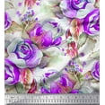 thumbnail image 1 of Soimoi Cotton Duck Fabric Leaves & Rose Flower Print Fabric by The Yard 42 Inch Wide, 1 of 1