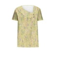 thumbnail image 4 of ALLLIST Trendy Tops for Women 2024 Yellow Short Sleeve V-Neck Solid Button T-Shirts Spring Blouses for Women 2024 XL, 4 of 5