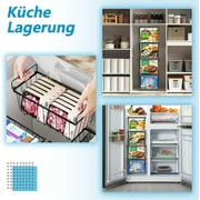 Gijjgole Freezer Organizer Bins, 4 Pack Stackable Chest Freezer Organizer for 5-7 Cu.ft Deep Chest Freezer Organization, Freezer Organizer Bins Easy to Get Food from Bottom Prevent Frozen Food Waste