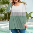 thumbnail image 2 of JULMCOMO 2024 Plus Size Shirts for Women Clearance Long Sleeve Crew Neck Shirts Western Stripe Print Tunics Loose Oversized Tunic Blouse Mint Green 5XL, 2 of 5