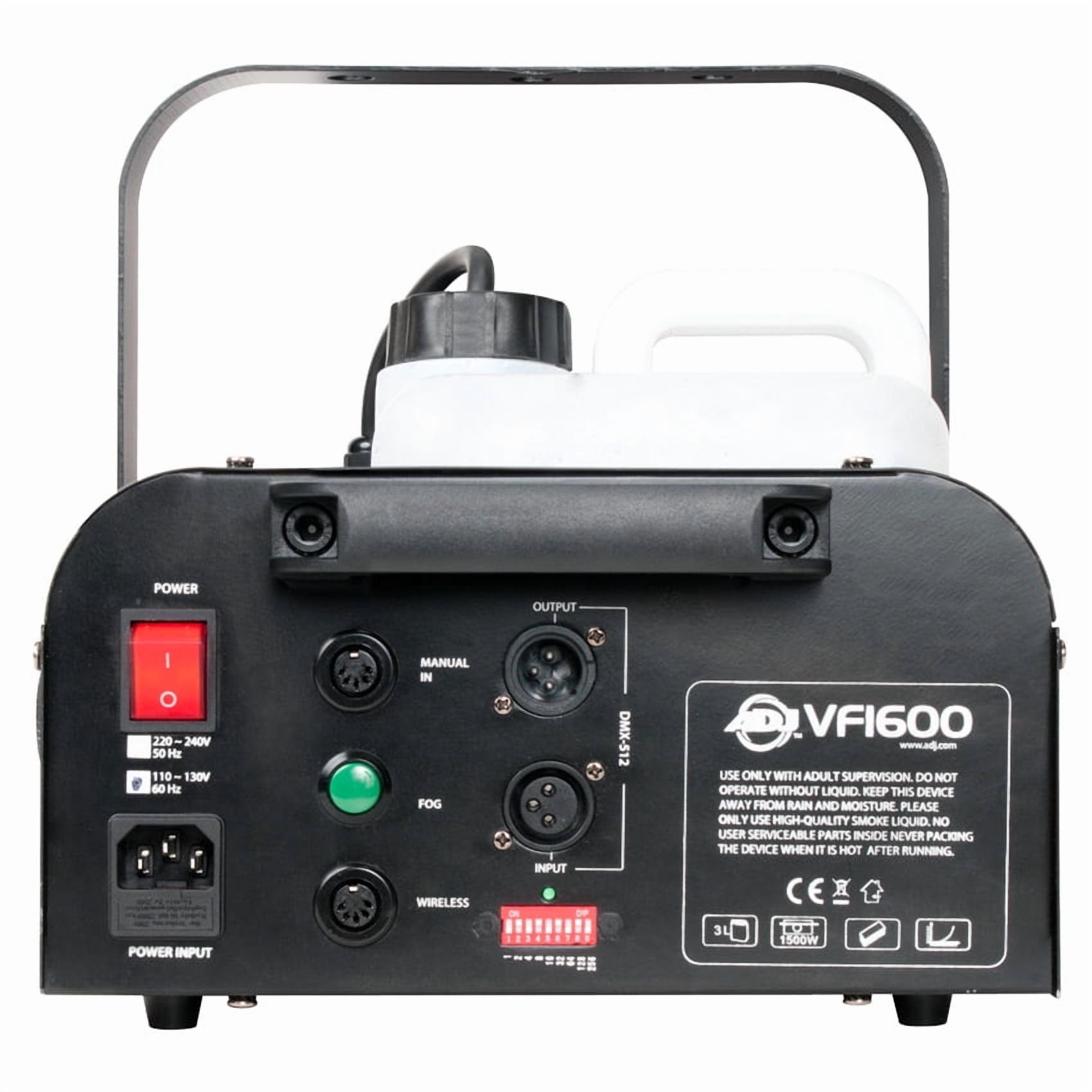 AMERICAN DJ VF1600 1600W DMX FOG MACHINE W/ 2.3L TANK CAPACITY & WIRED REMOTE