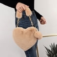 thumbnail image 4 of Bolso de Hombro con Corazón para Mujer, Bolso para Las Axilas Sintética de Felpa para Mujer, Bolso ano Suave Y Cálido, Bolso Sunnimix  Bolso de piel sintética, 4 of 6