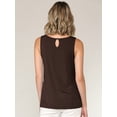 thumbnail image 4 of Made by Johnny Women's Summer Sleeveless Pleated Back Closure Casual Tank Tops XL BROWN, 4 of 6