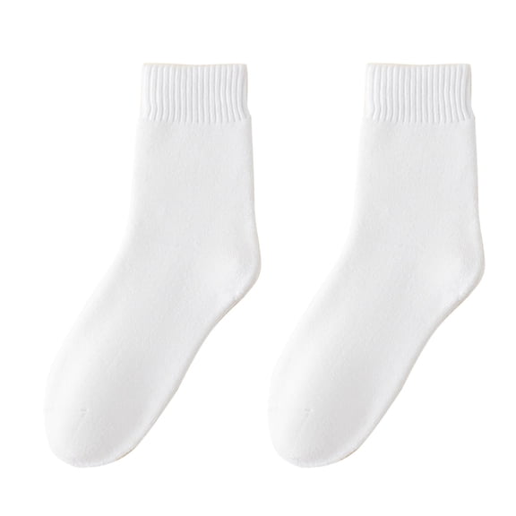 Wyobmus Winter Thermal Socks for Women Thick Warm Insulated Crew Boot Socks Lightweight Soft Sleep Calf Socks A-White*