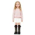 thumbnail image 3 of lnmuld Kids Boots Stylish Korean Girls Ankle Boots Featuring Star Belt Buckle and Gold Laces for Party Events Daily Outfits Size:4-4.5 Years, 3 of 8