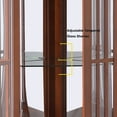 thumbnail image 3 of Wooden Tall Display Cabinet, Modern Corner Curio Cabinet with 4 Adjustable Tempered Glass Shelves and Lighting System, Curiocabinets with Acrylic Mirrored Back Panel, Walnut, 3 of 7