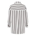 thumbnail image 5 of IROINNID Plus Size Shirts for Women Leisure Summer Mid-length Vertical Striped Multi-colored Shirt,Khaki, 5 of 6