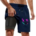 thumbnail image 2 of Mens Swim Trunks with Compresssion Liner 2026 Summer Casual Elastic Waist Board Shorts with Pockets Swim Shorts Beachwear, 2 of 5