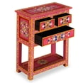thumbnail image 3 of vidaXL Sideboard with Drawers Buffet Cabinet Solid Wood Mango Pink/Turquoise, 3 of 17