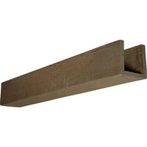 Ekena Millwork 4"W x 4"H x 10'L 3-Sided (U-beam) Rough Sawn Endurathane Faux Wood Ceiling Beam, Natural Honey Dew