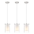thumbnail image 1 of Lámpara colgante AKEZON de vidrio y níquel cepillado de 3 luces para cocina, 1 of 6