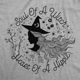 thumbnail image 2 of Womens Soul Of A Witch Heart Of A Hippie T Shirt Funny Halloween Tee Womens Graphic Tees, 2 of 7