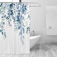 thumbnail image 5 of Extra Long Blue Eucalyptus Leaves Shower Curtain, Watercolor Plant Floral Bathroom Shower Curtain, Fabric Waterproof Botanical Shower Curtain with 12 Hooks, 72 x 84 Inch, 5 of 8
