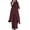 Wine, variant on Stichou Women's 2 Piece Linen Set Solid Color Long Sleeve Irregular Hem Top and Wide Leg Swing Pants Trousers Suits Navy 2XL