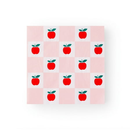 APPLE  PINK CHECKER LARGE NAPKINS